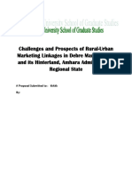 Challenges and Prospects of Rural-Urban Marketing Linkages in Debre Markos Town