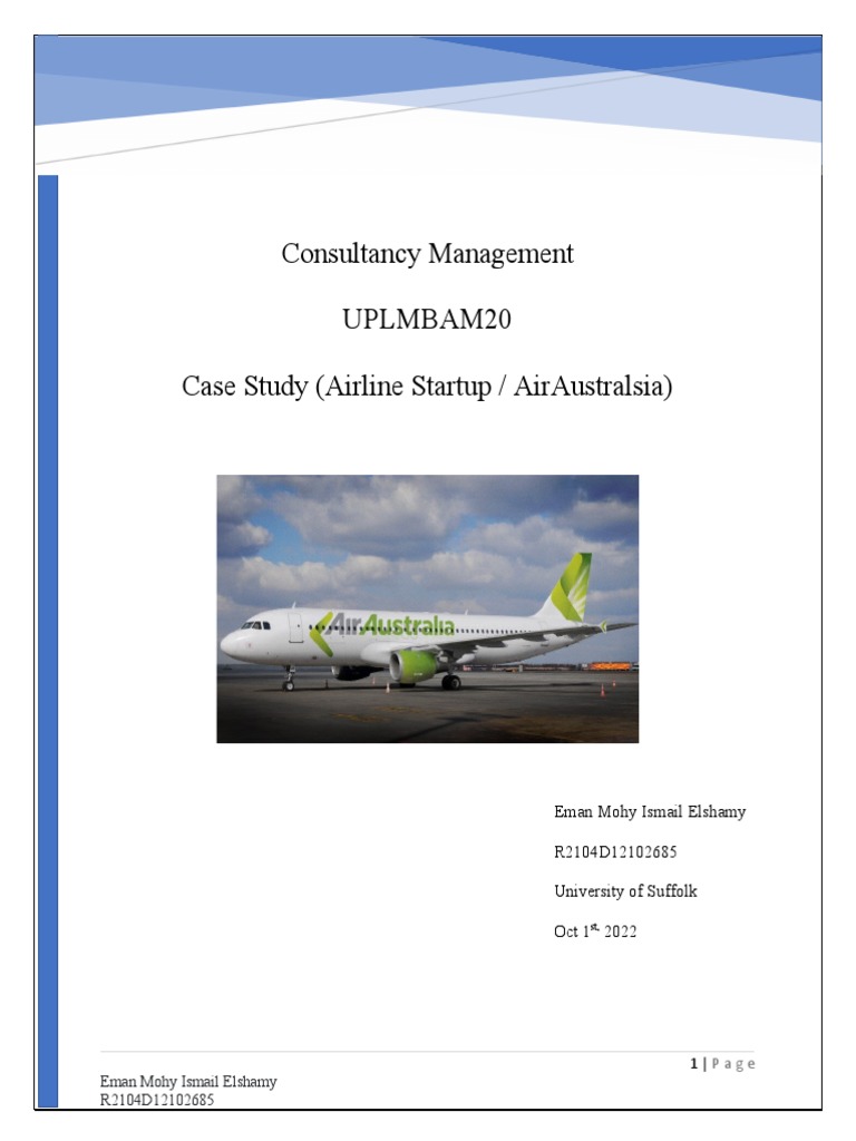 Case Study (Airline Startup / AirAustralsia) - Submission Summative 1 ...