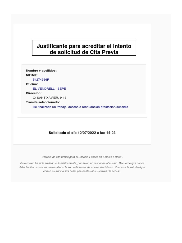 Justificante 2 | PDF