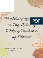 Portfolio of Learning (Pag-Unlad NG Wikang Pambansa NG Pilipinas)