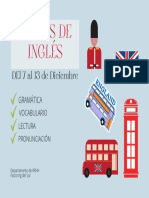 Poster Horizontal Clase de Ingles Azul y Rojo