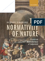 The Normativity of Nature Essays On Kant's Critique of Judgement by Hannah Ginsborg Z