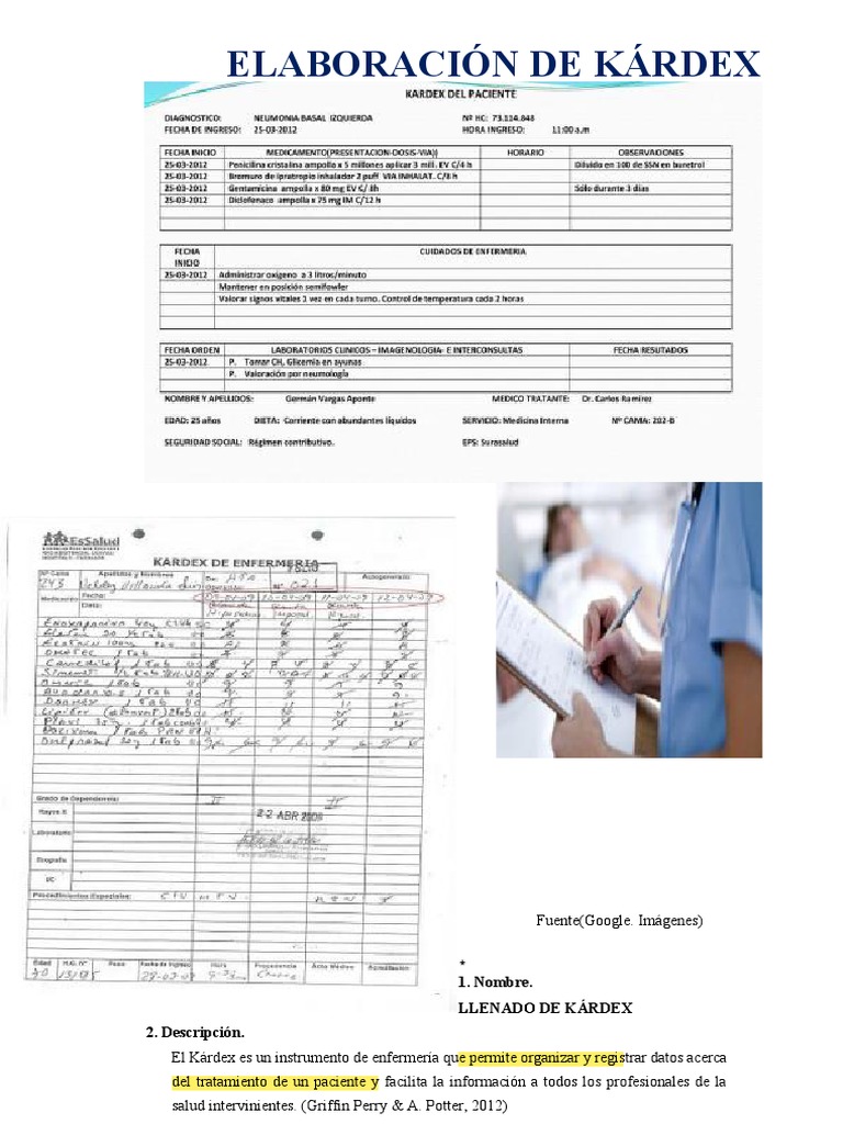 Llenado Eficaz del Kárdex de Enfermería | PDF | Enfermería ...