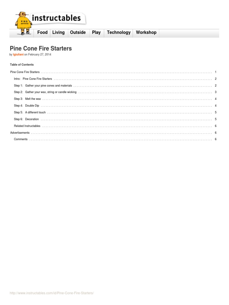 PineConeFireStarters PDF Candle Pine