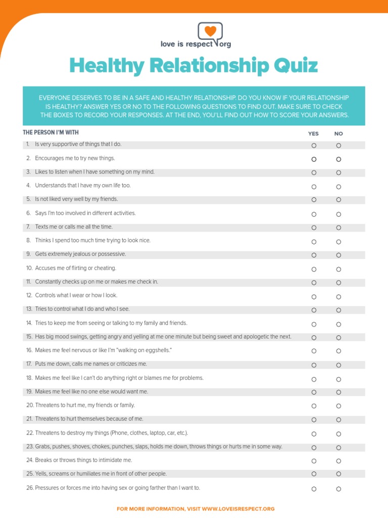 Healthy Relationship Quiz | PDF