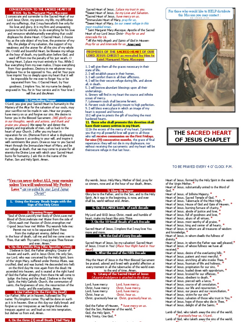 Chaplet of The Sacred Heart-Final | PDF | Jesus | Mercy