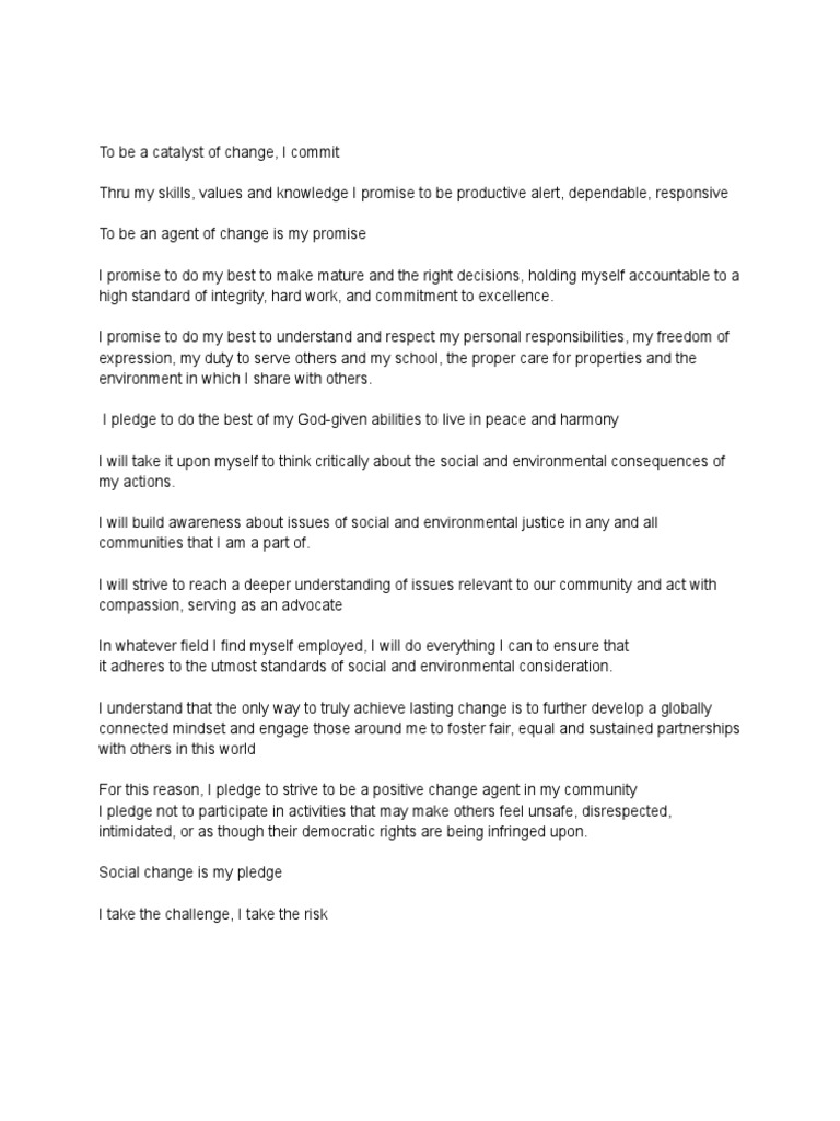 Pledge of Change | PDF
