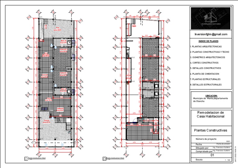 Plantas Constructivas de Casa Habitacional | PDF