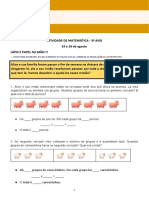 Atividade matemática sobre animais em fazenda