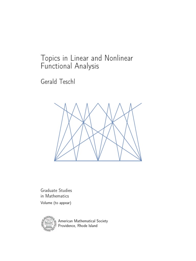 Topics in linear and nonlinear functional analysis gerald teschl pdf