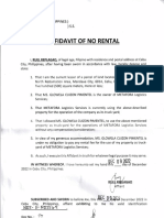 Affidavit of No Rental