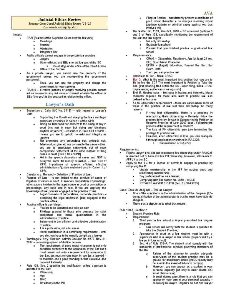 Judicial Ethics and Law Practice Guidelines | PDF | Lawyer | Practice ...
