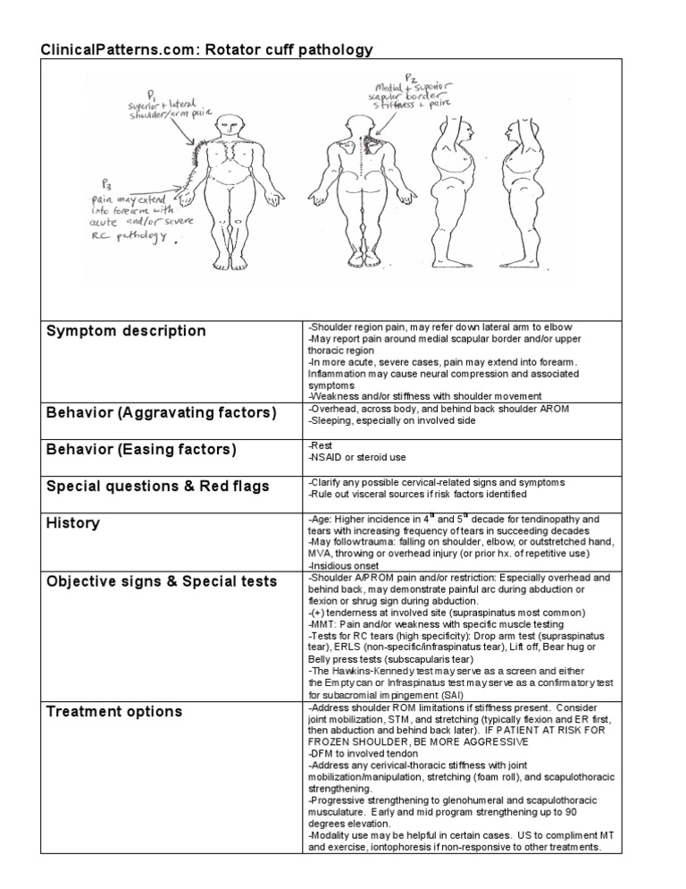 Clinical Pattern Rotator cuff pathology