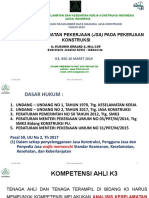 PPT Analisis Keselamatan Pekerjaan (JSA) Pada Pekerjaan Konstruksi (oleh; Ir. Kusumo Drajad S, Msi, CSP - Sekretaris Jendral A2K4 Indonesia.)