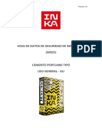 Hoja MSDS - Cemento Tipo GU 2020 V 00-1 (Inka)