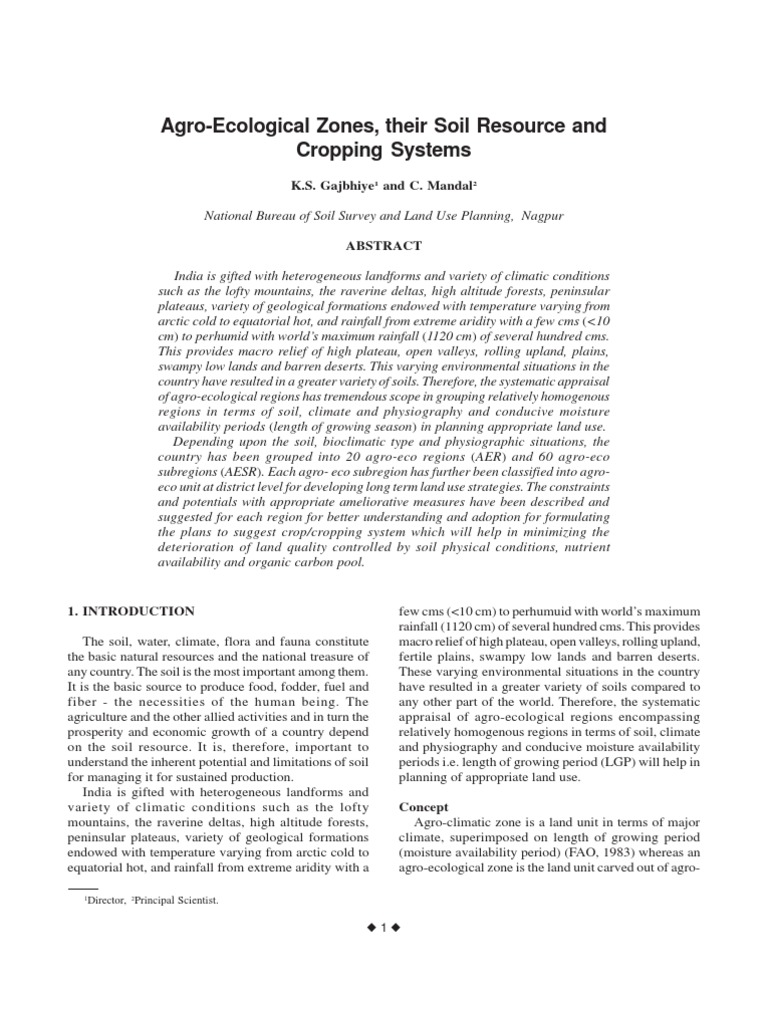 Agro Ecological Region | PDF