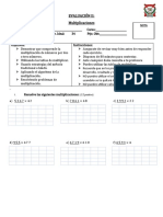 Evaluación de Matemáticas Multiplicaciones