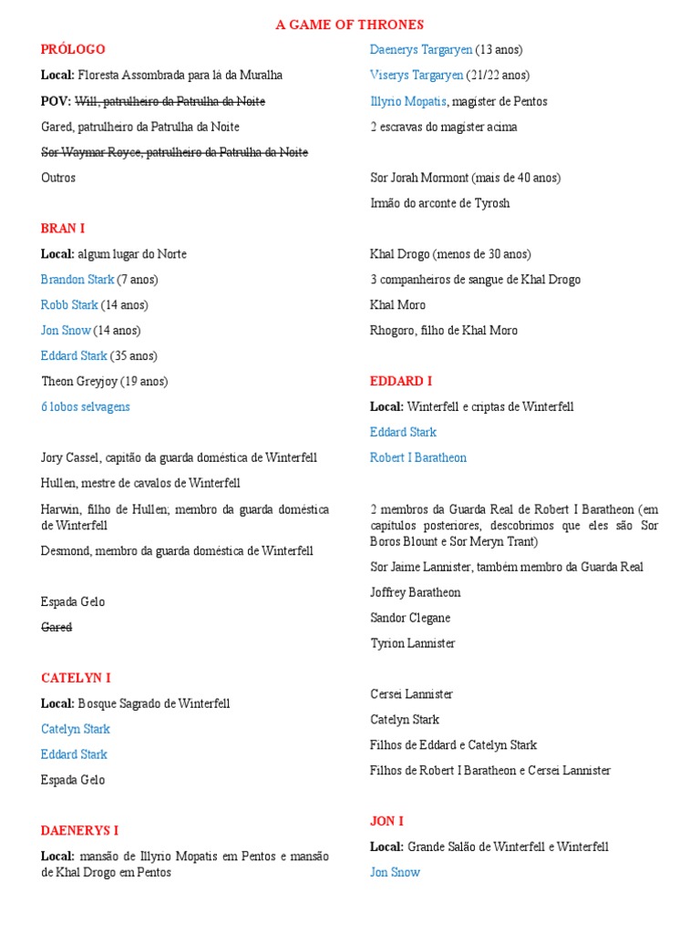 A Game of Thrones PDF Mundo de A Song of Ice and Fire A Guerra dos Tronos