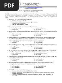 Entrep 1 Test Question Final Exam