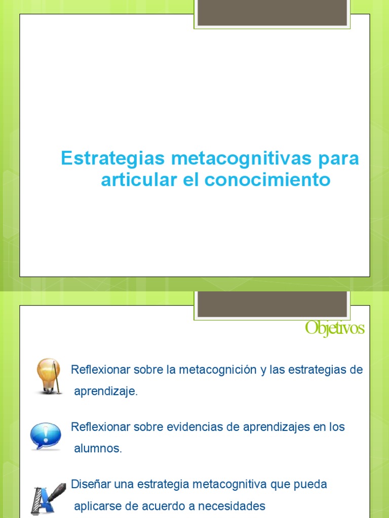 Estrategias Metacognitivas en el Aprendizaje | PDF | Aprendizaje ...