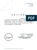 Certificado de conclusão de curso de Matemática