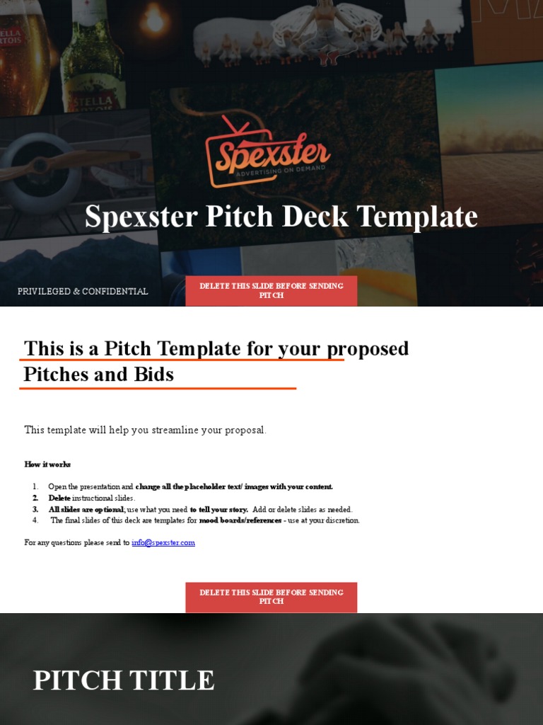 Pitch Deck Template Guide | PDF | Art | Computers