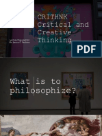 What Is To Philosophize