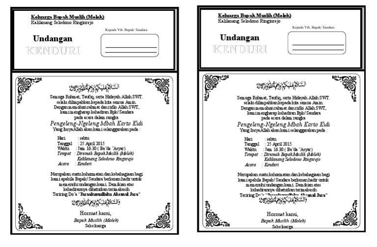 Undangan Tahlil | PDF