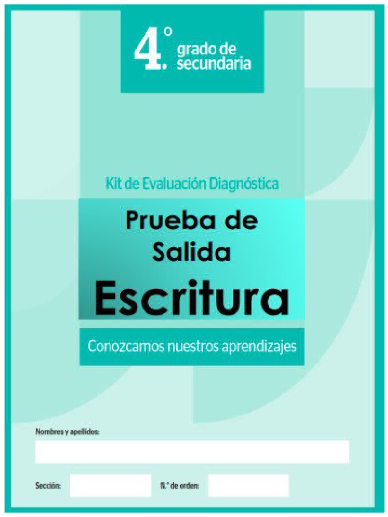Prueba De Escritura 3er Grado Pdf