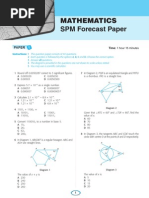 Mathematics SPM Forecast Papers