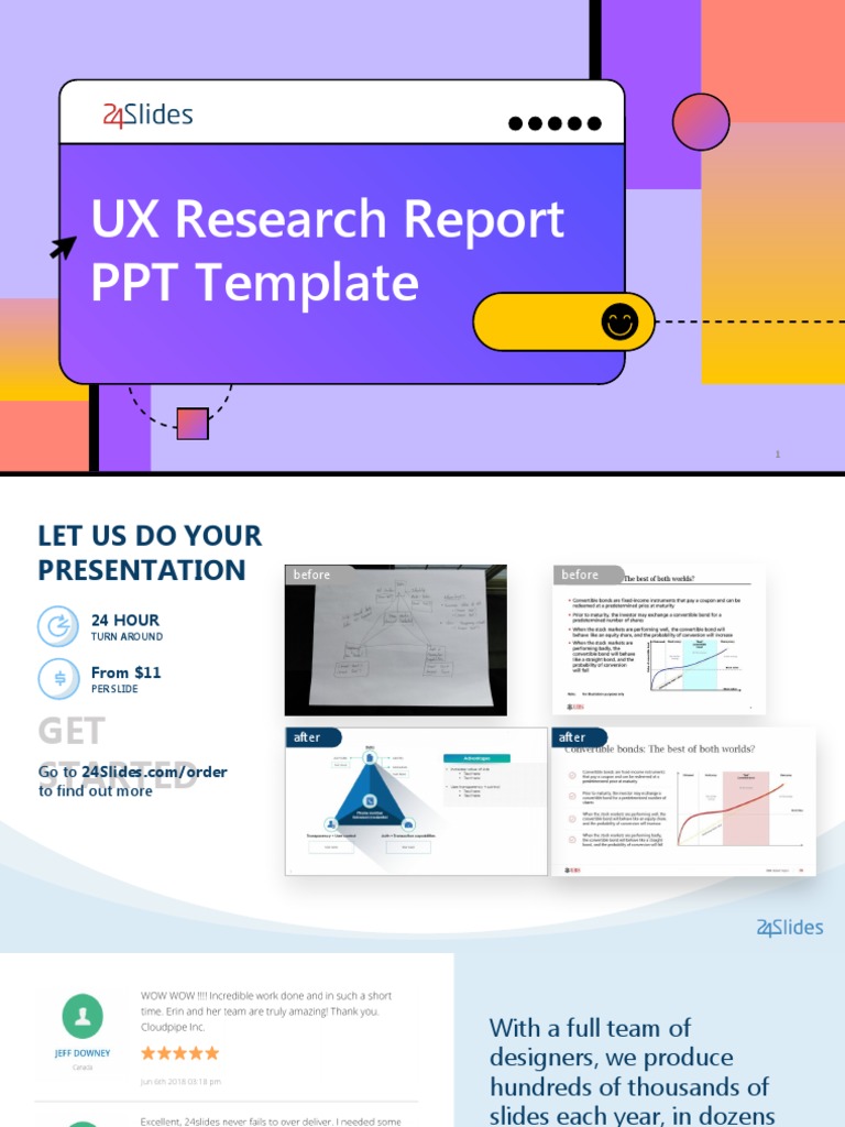 UX Research Report PPT Template | PDF | Business | Economies
