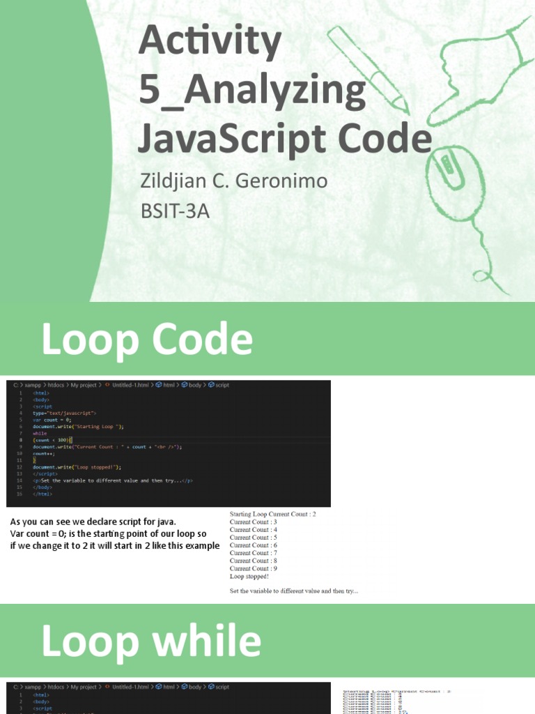 Activity 5 Analyzing JavaScript Code PDF