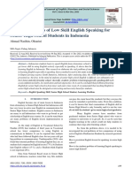 Analysis Problems of Low Skill English Speaking For Senior High School Students in Indonesia