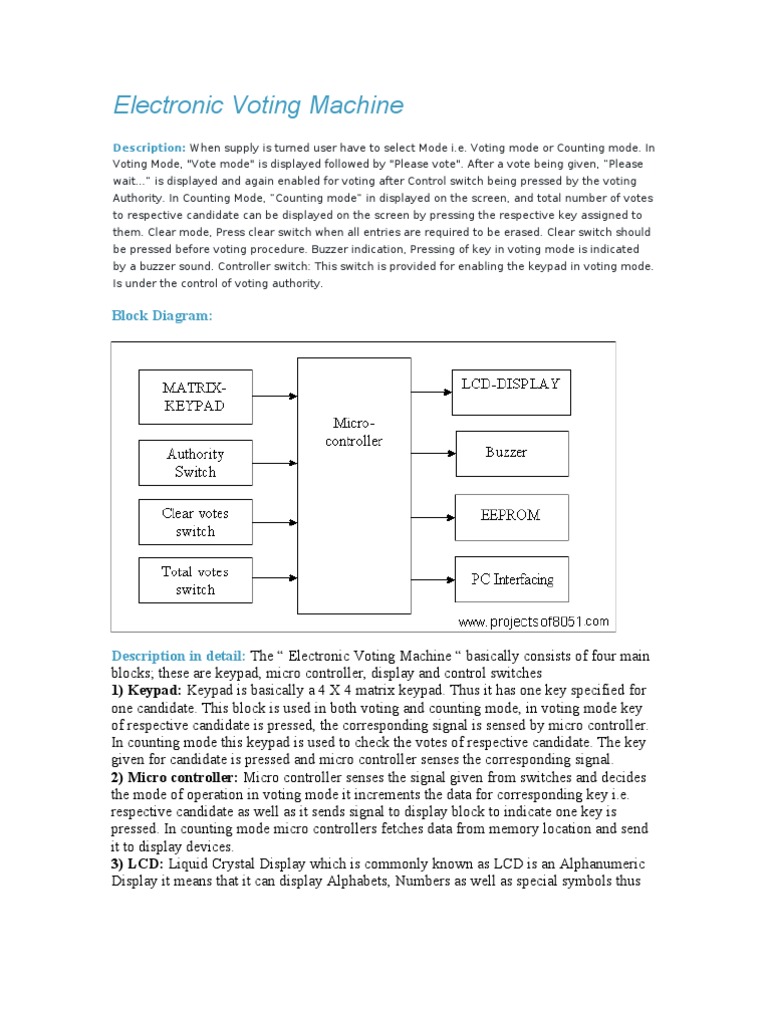 Overview of Electronic Voting Machine | PDF | Liquid Crystal Display ...