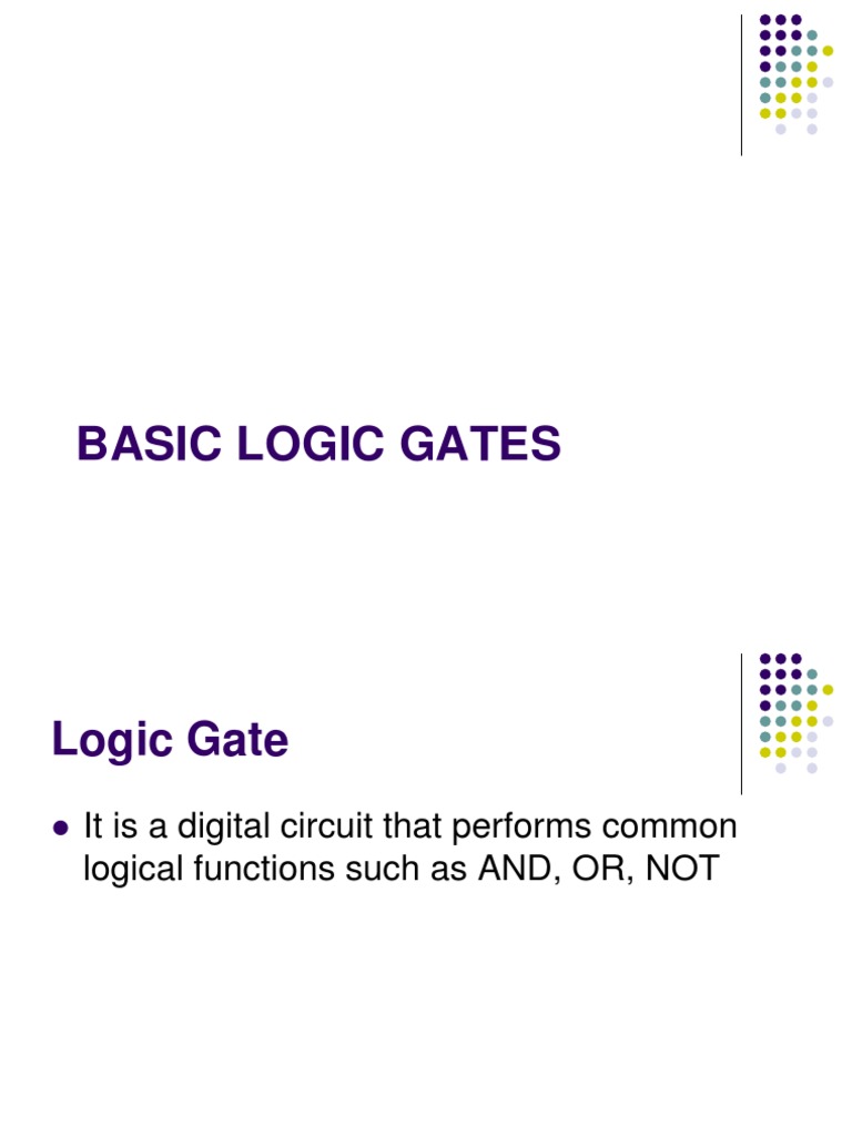 Basic Logic Gates PDF Logic Gate Electronics