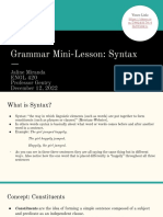Grammar Mini-Lesson