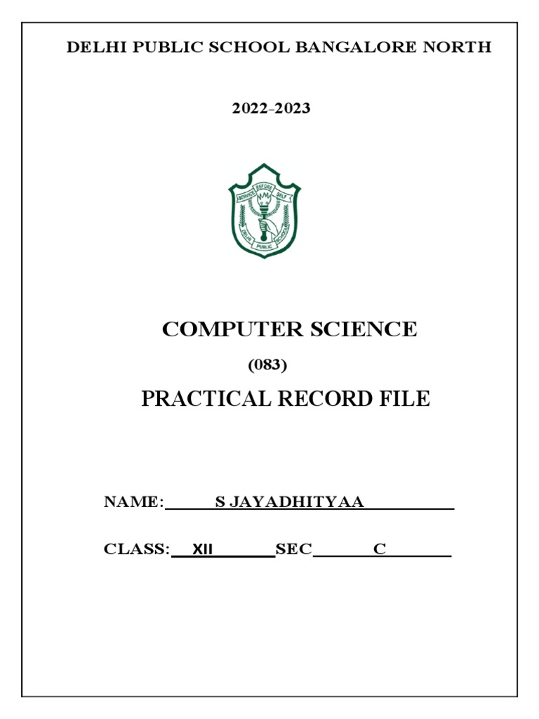 Class 12 CSC Practical File Mysql | PDF | Table (Database) | Computer ...