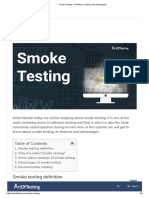 Smoke Testing - Definition, Features and Advantages