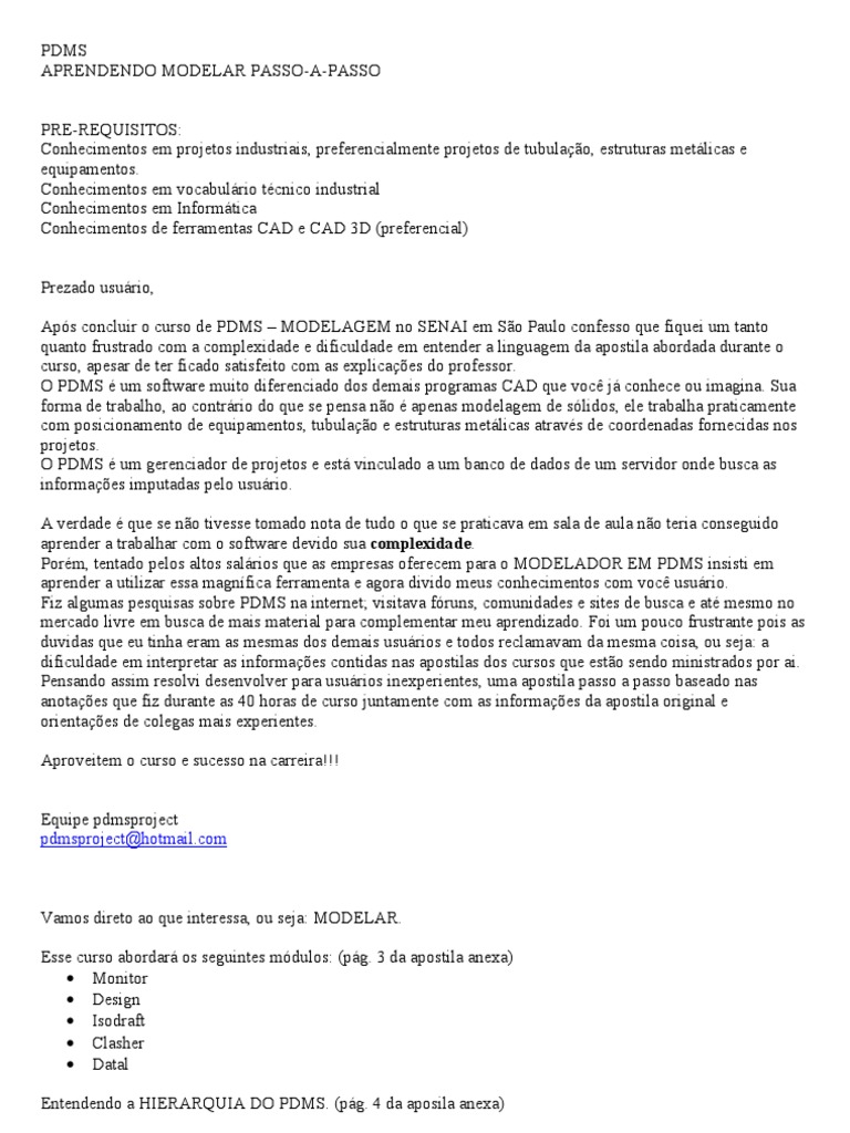 Curso Prático de Modelagem em PDMS | PDF | Janela (informática) | Imagem