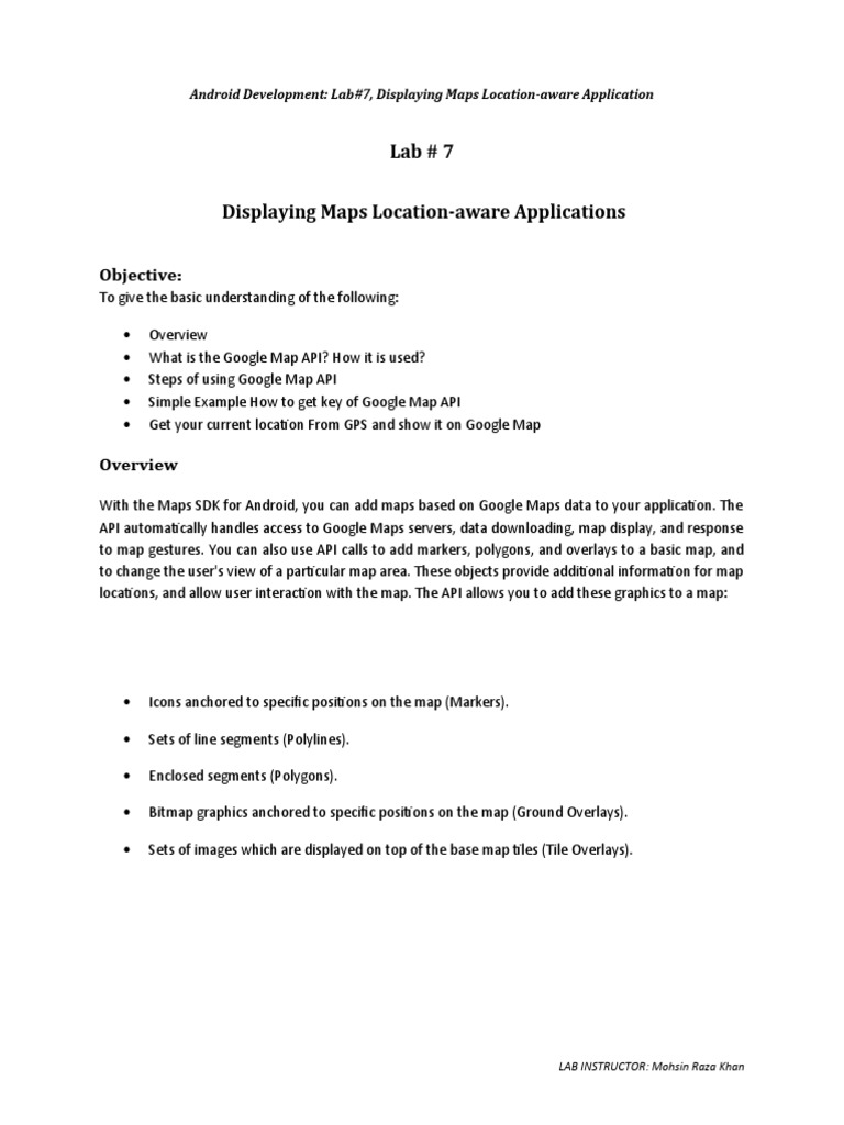 Google Maps Integration in Android Lab | PDF | Android (Operating ...