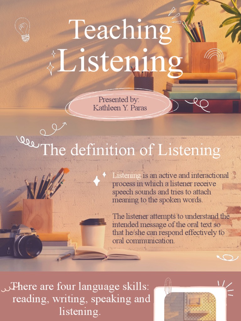 Teaching Listening Pdf Top Down And Bottom Up Design Speech