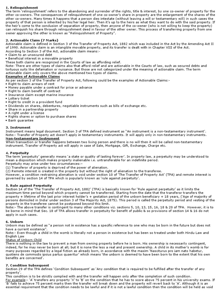 Key Concepts of Property Law Explained | PDF | Leasehold Estate ...