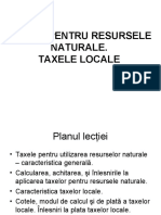 Taxele Pentru Resursele Naturale. Taxe Locale