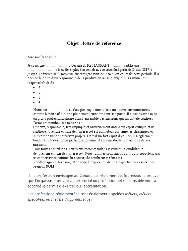 Lettre Reference | PDF