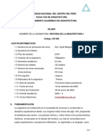 Sílabo 2022-2 Historia de La Arquitectura I AR306