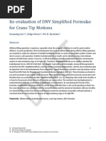 Re-Evaluation of DNV Simplified Formulae For Crane Tip Motions