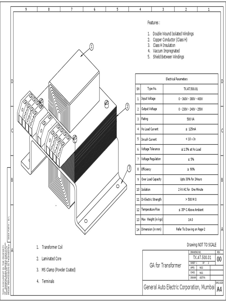 Isolation Setp Down Transformer PDF Transformer Manufactured Goods