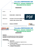 Formation Responsable Qse: Module S8: Risques Chimiques Et Reglementation Reach