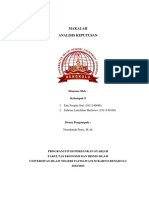 Makalah Analisis Keputusan Riset Operasi Kelompok 9