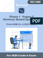 SEBI 2022 PH 1 Paper 2 Memory Based Qs